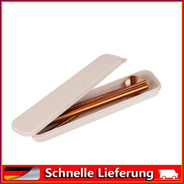 Edelstahl-Strohhalm-Set für Kaffee/Tee, in Lebensmittelqualität, gerade, gebogen