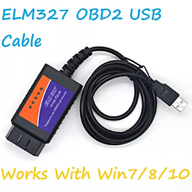 ELM327 USB Interface OBD2 Car Diagnostic Scanner Cable Fault Code Reader  ELM 327