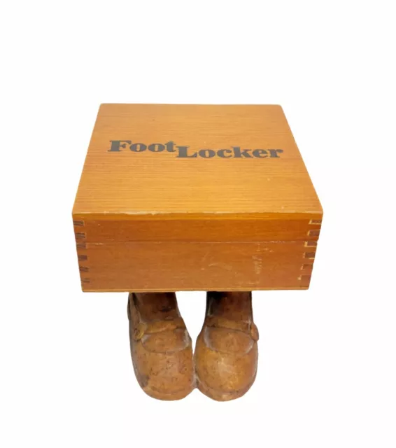 Vintage Foot Locker 70's Shoe Advertising Store Display Feature Woden Box Rare