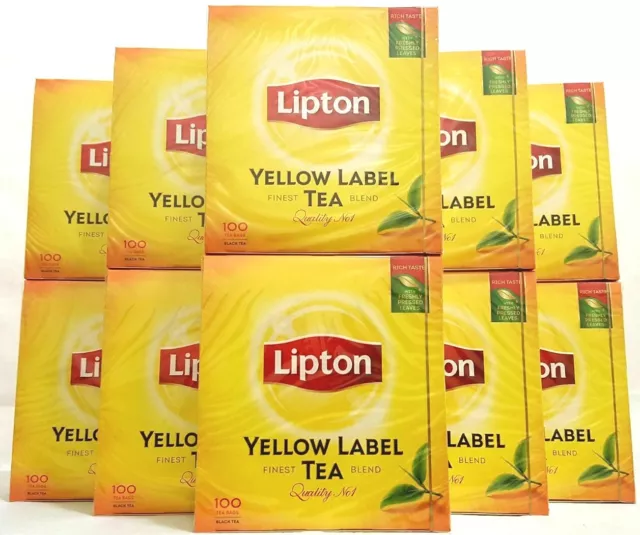 10 x 100 Bolsitas de Té - Original Lipton Amarillo Label Tee -10X 150G -Té Negro