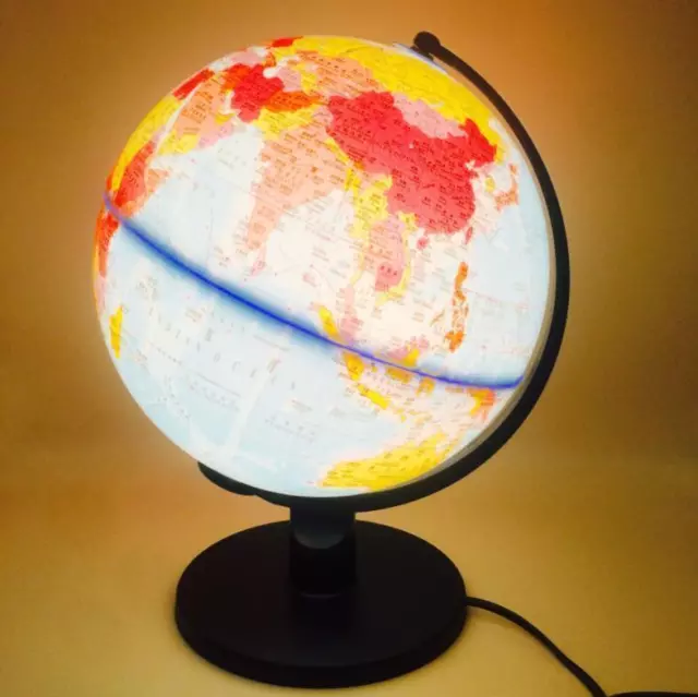 Illuminated World Globe On Stand For Kids Teachers School Desk Learning Light Up