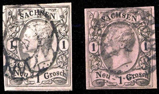 1855, Altdeutschland Sachsen, 9 (2), gest. - 2573299