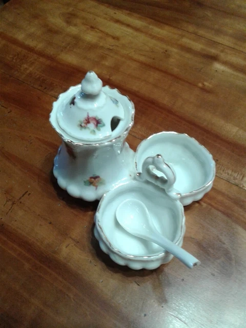 Ancien Moutardier Porcelaine De France Chat – Déco De Table Vintage