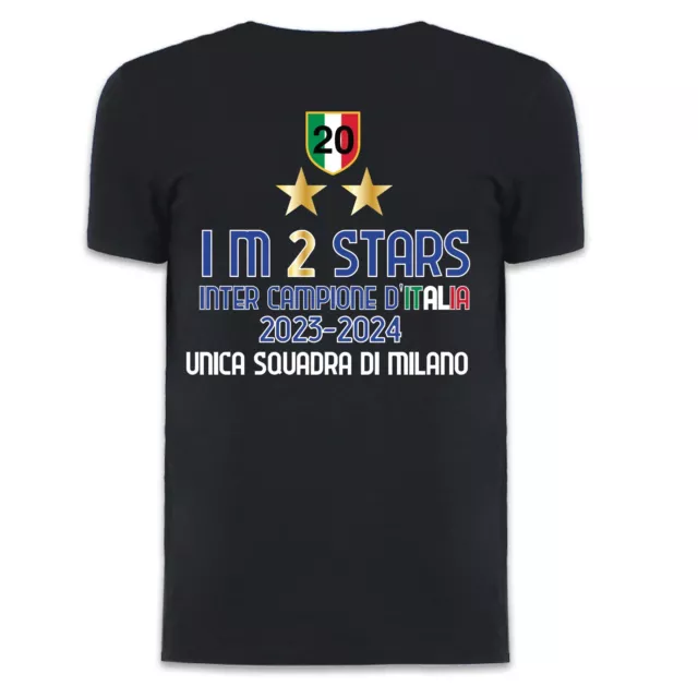 T-shirt Maglia Uomo Inter Seconda Stella Scudetto Campioni D'Italia 2024 Calcio