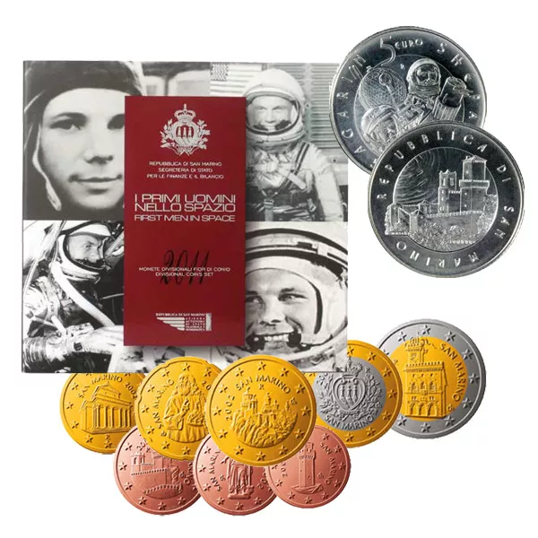 SAINT MARIN  SAN MARINO - BU-SET - 2011 - first Man in Space + 1 coin of 5 Euro