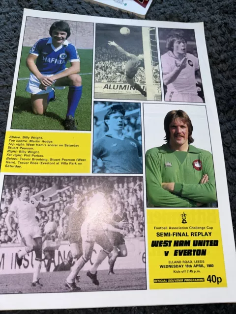 West Ham Utd V Everton  Fa Cup Semi Final Replay 16th Apr 1980