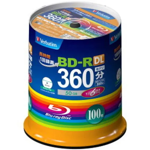 Paquete de discos Verbatim 50 GB 1-6x 100 VBR260RP100SV1 Blu-ray BD-R DL 3