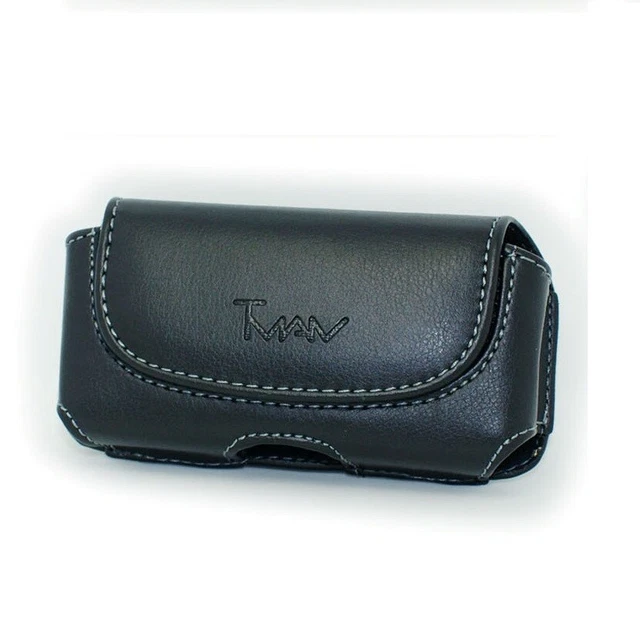Horizontal Leather Holster Belt Clip & Loops Pouch Case 4.65 x 2.44 x 0.49 inch