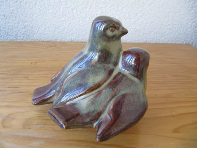 WGP Studio Keramik Figur Tauben Vögel Paar braun 12 x10 cm Retro 50er 60er 70er