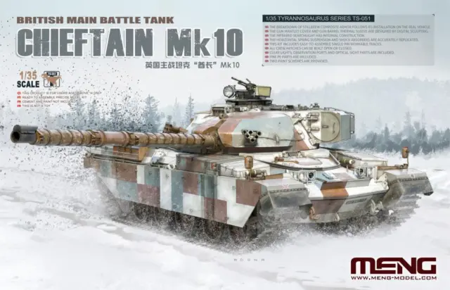 Meng TS-051 British Main Battle Tank Chieftain Mk.10 Tank Scale 1/35 Hobby Plast