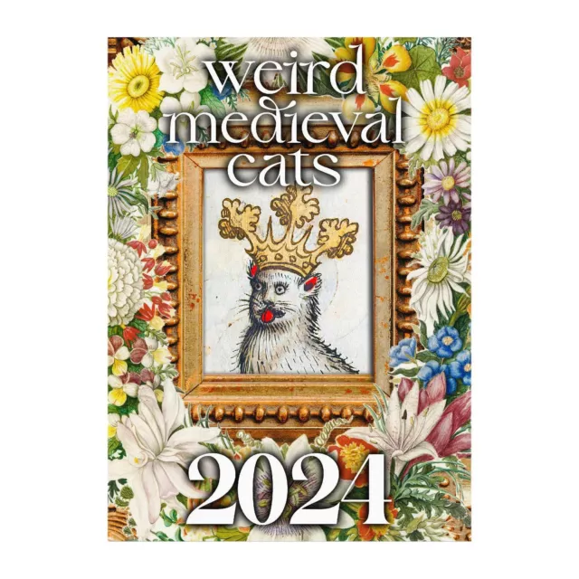 2024 Medieval Cat Calendar Creative Desk Calendar With 12-Month