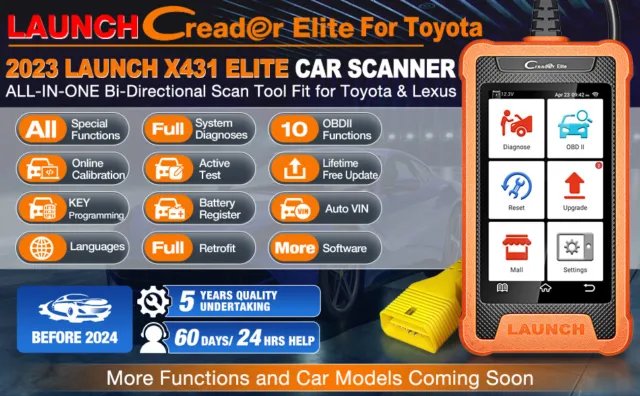 LAUNCH Elite for TOYOTA OBD2 Code Reader Full System Car Diagnostic Scanner Tool 2
