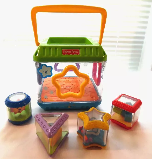 2003 Fisher-Price Peek-A-Blocks Shape Sorter w/4 Blocks & Sound  ~WORKING~