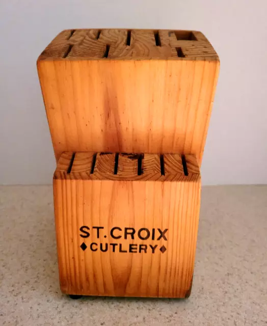 St Croix Cutlery Vintage 14 Slot Knife Wood Block