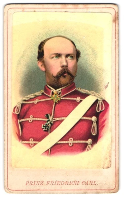 Fotografie Portrait Prinz Friedrich Carl von Preussen in Husaren-Uniform mit Or