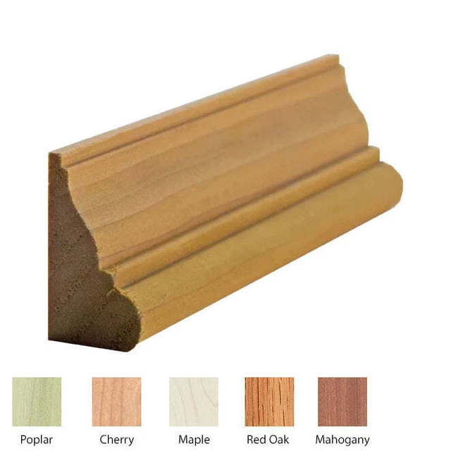 Base Cap Moulding EWBC28, 3/4" x 1-3/8" Unfinished Solid Hardwood Trim