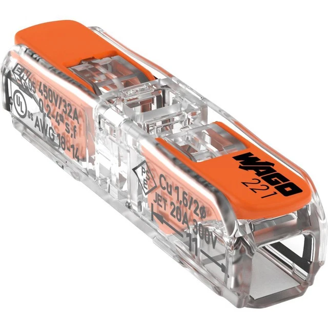 WAGO 221-2411 Borne de raccordement flexible: 0.14-4 mm² rigide: 0.2-4 mm²