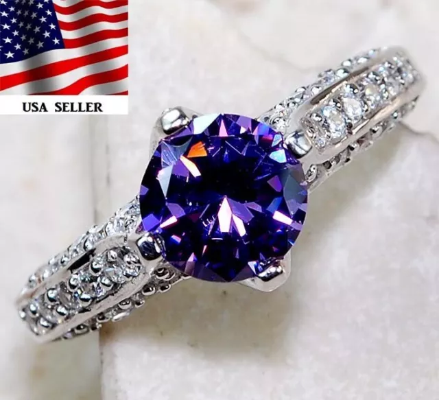 1 KT Amethyst & Topas 925 Sterlingsilber Ring Schmuck Gr. 8 U4-1