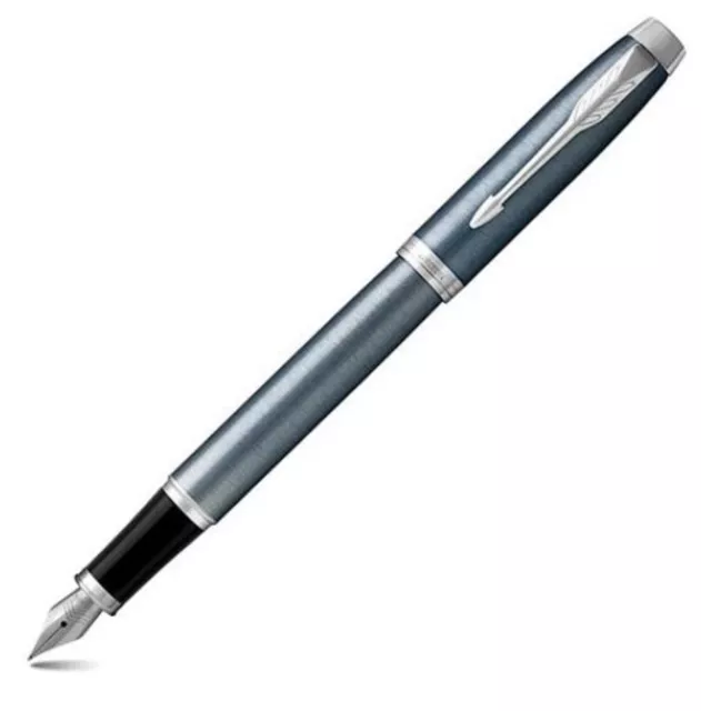 FOUNTAIN PEN.  Parker.  IM Series.  Light Blue / Grey with Chrome Trim