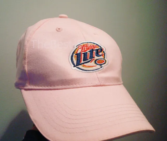 New VINTAGE MILLER LITE pale pink women's cap hat discontinued model (RARE)