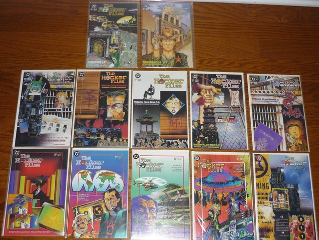 The Hacker Files comics # 1-12, DC Comics 1992 Tom Sutton, Lewis Shiner