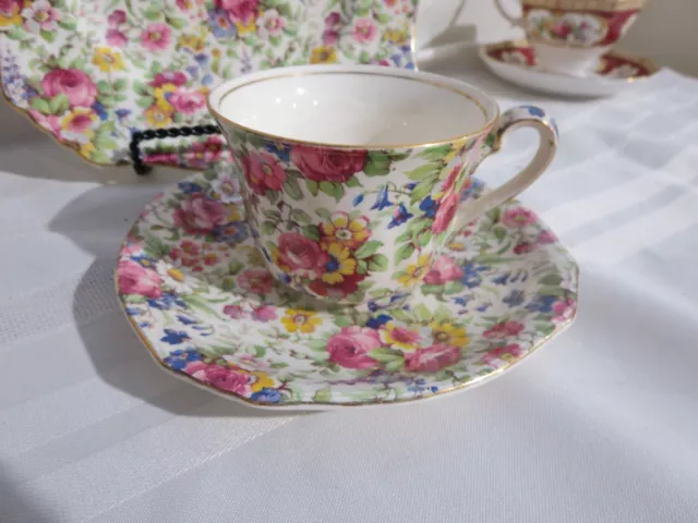 Royal Winton Grimwades England Summertime Cup & Saucer Floral Chintz