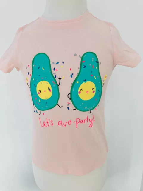 Girls Pink T-Shirt New Ex M&S Let's Avo Party Age 12 M to 7 Yrs 100% Cotton