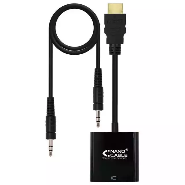 Convertisseur Nanocable de HDMI vers SVGA M/F Audio Jack 3.5mm pour PC...