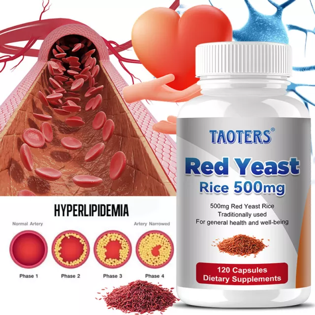 Red Yeast Rice Capsules 500mg-Vegan Caps-Heart Health & Support Cholesterol