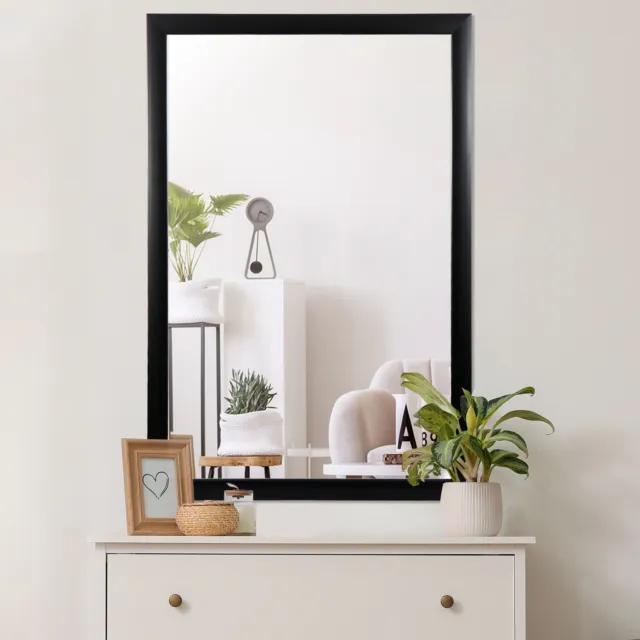 36" Rectangular Wall Mirror Makeup Mirror Bathroom Sturdy Frame Clear Image