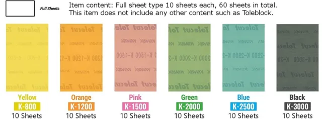 Eagle Schleifmittel Kovax Tolecut Voll Blatt 800-3000grit 10 Jeder Schleifpapier