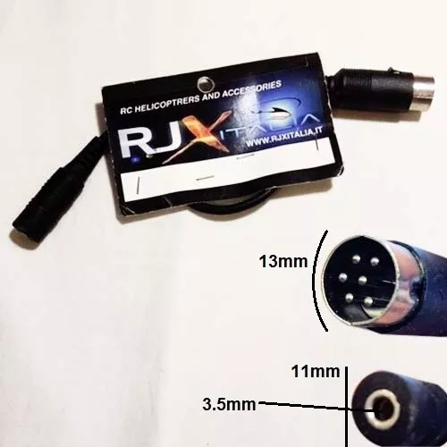 Kabel Von Anschlüsse 2 Cinchstecker din A 6 Polig 13mm E 11-3.5mm Part X RC Rjx