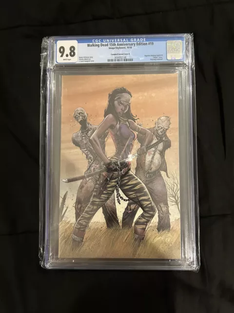 Walking Dead 15th Anniversary Edition # 19 Campbell Variant Virgin Cover CGC 9.8