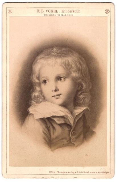 Fotografie F. & O. Brockmann´s Nachf., Dresden, Gemälde: Kinderkopf, nach C. L.