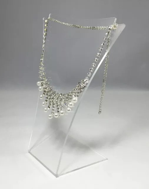 Clear Acrylic Plexiglass Necklace Jewelry Stand Countertop Display 11620-19