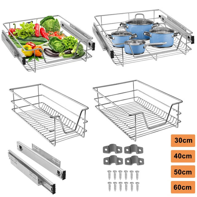 1 x/2 cassetto telescopico da cucina scaffale da cucina armadio cavo per cestello estratto armadio 20 kg