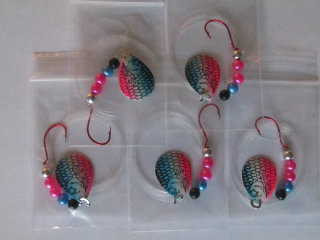 5 Spinner Rigs Leech Minnow Crawler Harness Walleye, Bass, Pike Colorado Blades