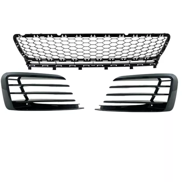 Gitter Set Stoßstange schwarz glanz für VW Golf VII 7 GTI 13-16 nicht Clubsport