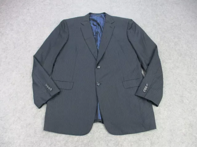 Brioni Blazer Mens 46 L Black Blue Super 150s Secolo Wool Stripes Sport Coat