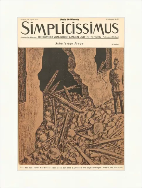 Titelseite der Nummer 22 von 1932 Erich Schilling Soldat  Simplicissimus 1919