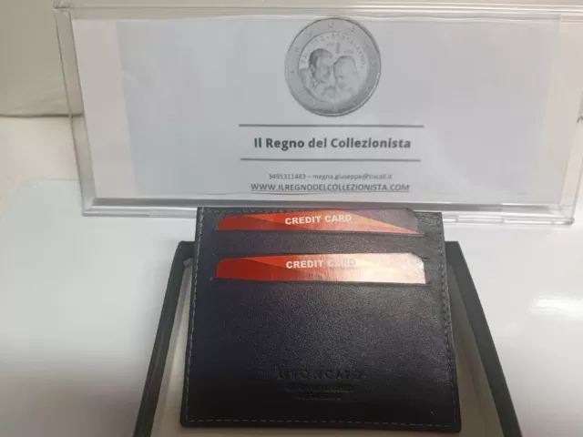 Porta Carte Di Credito Slim  Portafoglio In  Vera Pelle Roncato Nero