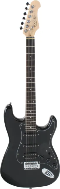 Superklasse E-Gitarre ST-Modell 22 Jumbo Bünde 5-Weg PickUp-Wahlschalter Schwarz 2