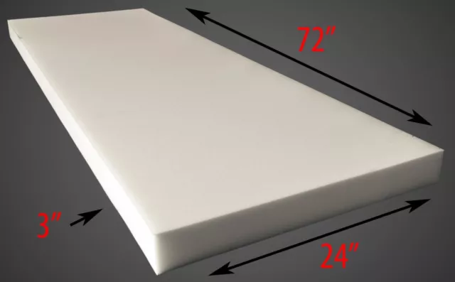Mybecca 5x24x72 Upholstery Foam Cushion Regular Density (Seat Replacement ,  Upholstery Sheet , Foam Padding) 