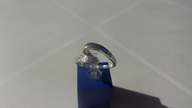 Bague En Argent Massif Avec Zirconiums - Taille 58, Occasion, Couleur Argenté