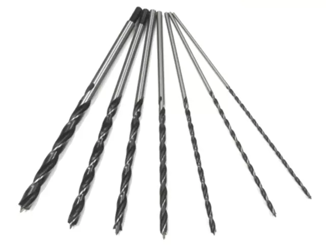 Wood Drill Bits 7Pc Extra Long 4-13mm Drill Bits 300mm Brad Point Drills Bits