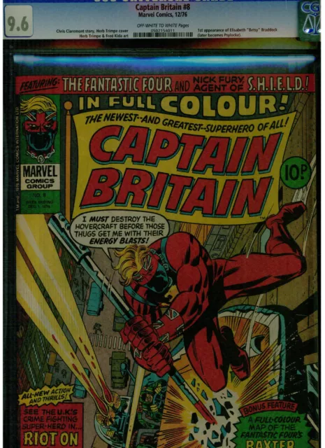 Captain Britain #8 Cgc 9.6 Unpress 1976 1St Betsy Braddock Later Become Psylocke