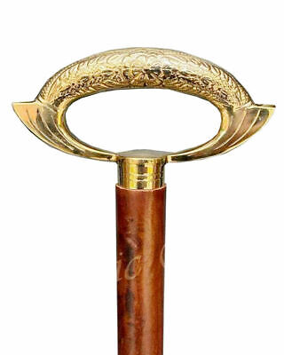 Antique Brass Walking Wooden Stick Cane Head Handle Vintage Style Handle Gift