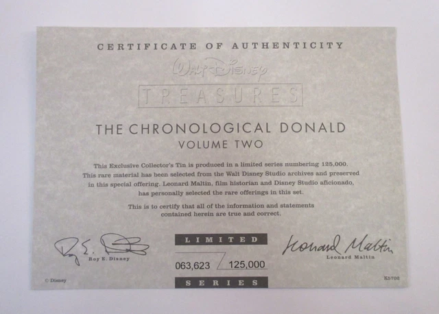 Walt Disney Treasures CHRONOLOGICAL DONALD Vol. 2 1942-1946 2-Disc DVD Set w/Tin 10
