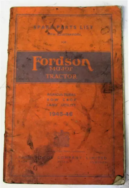 FORDSON Major Tractor Owners Illustrated Spare Parts List 1945-46 #M-8616/664