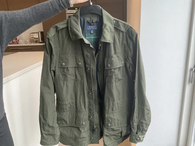 Polo Ralph Lauren Cappotto Giacca Verde. Stile militare. Medium. Grande qualità.